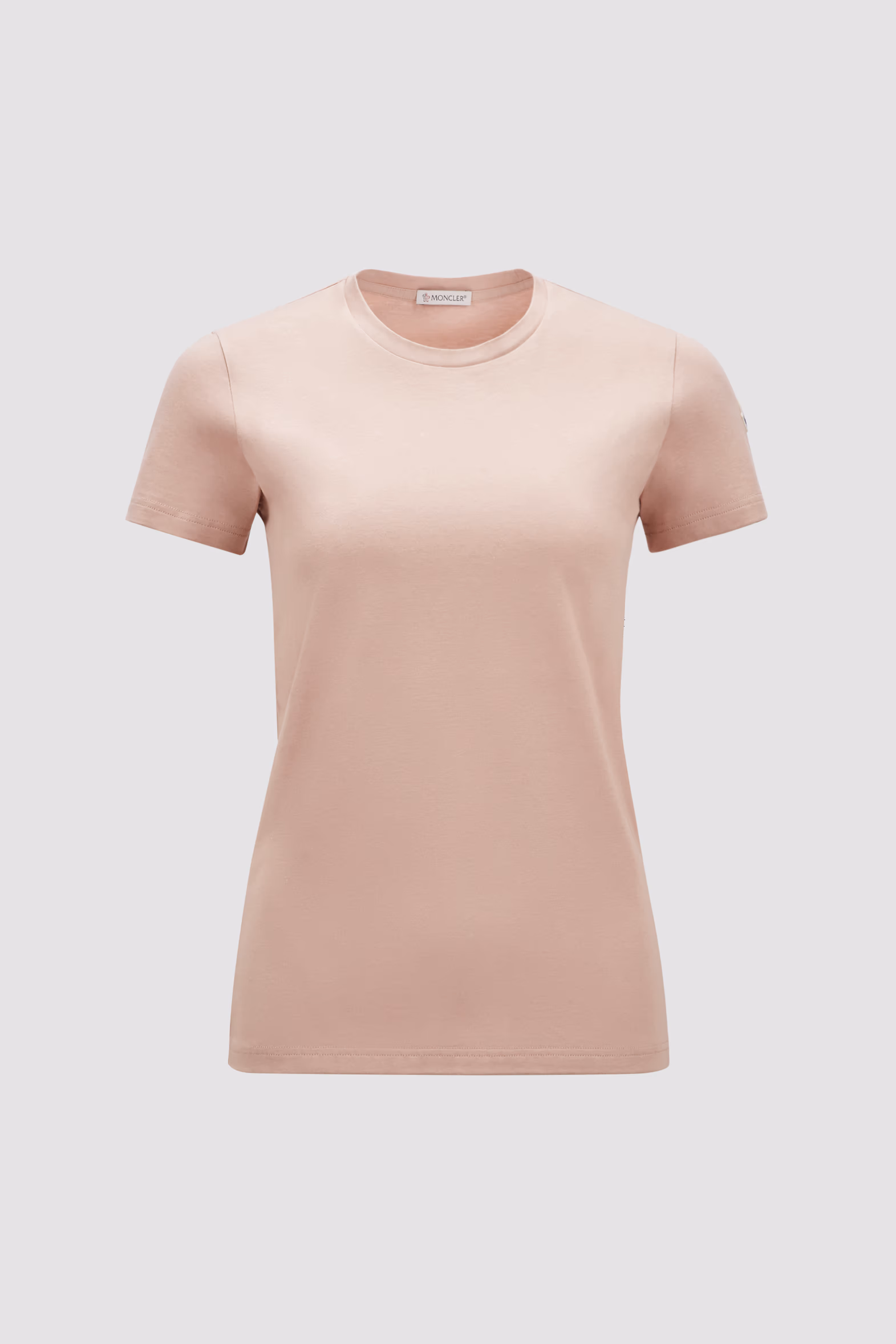 Cotton Jersey T-Shirt Women Light Pink Moncler 2